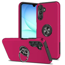 For Samsung A17 5G Case Rubber Dual Layer Magnetic RingStand + Tempered Glass