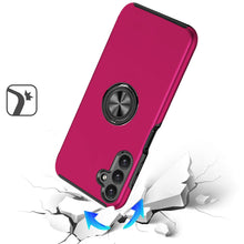 For Samsung A17 5G Case Rubber Dual Layer Magnetic RingStand + Tempered Glass