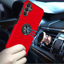 For Samsung A17 5G Case Rubber Dual Layer Magnetic RingStand + Tempered Glass
