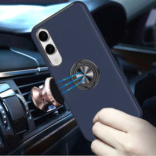 For Samsung S25 Edge Case Fused Dual Layer Magnetic Ring Stand + Tempered Glass