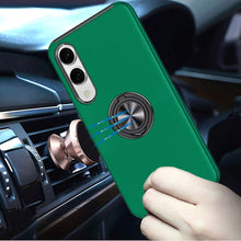 For Samsung S25 Edge Case Fused Dual Layer Magnetic Ring Stand + Tempered Glass