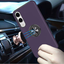 For Samsung S25 Edge Case Fused Dual Layer Magnetic Ring Stand + Tempered Glass
