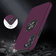 For Samsung S23 FE 5G Case Dual Layer Magnetic Ring Stand + Tempered Glass