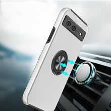 For Google Pixel 7A Case Rubberized Dual Layer Magnetic Ring Stand Hybrid Cover
