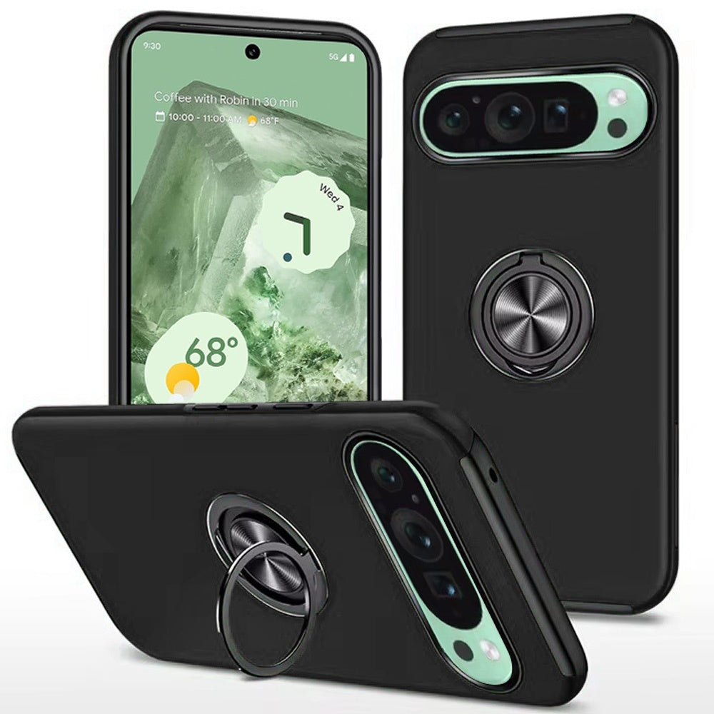 For Google Pixel 9/ 9 Pro 6.3 inch Case Dual Layer Magnetic Ring Phone Cover