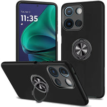For Moto G Stylus 2025 Case Rubber Dual Layer w/ Magnetic Ring + Tempered Glass