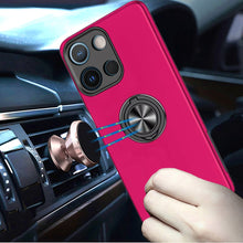 For Moto G Stylus 2025 Case Rubber Dual Layer w/ Magnetic Ring + Tempered Glass