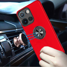 For Moto G Stylus 2025 Case Rubber Dual Layer w/ Magnetic Ring + Tempered Glass