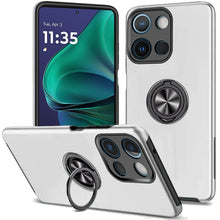 For Moto G Stylus 2025 Case Rubber Dual Layer w/ Magnetic Ring + Tempered Glass