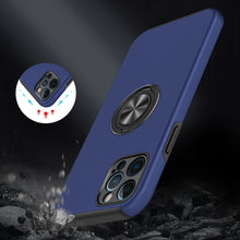 For iPhone 14 PLUS Case Rubberized Dual Layer Magnetic Ring Stand Hybrid Cover