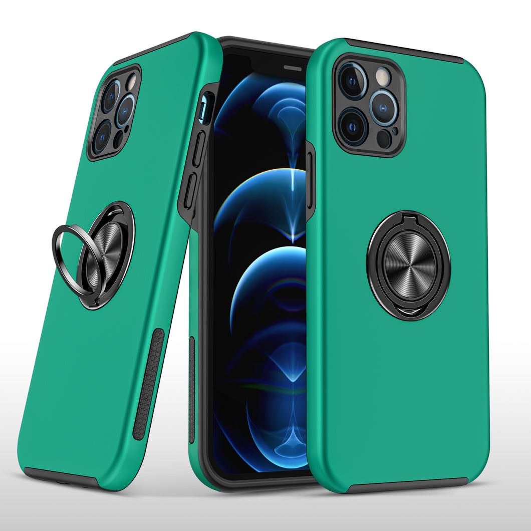 For iPhone 13 Pro Max Case Rubberized Dual Layer Magnetic Ring Stand Hybrid