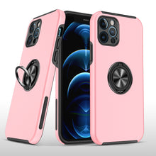 For iPhone 15 Case Rubber Dual Layer Magnetic RingStand Cover + 2 Tempered Glass