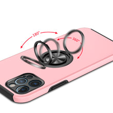 For Apple iPhone 11 Rubberized Dual Layer Magnetic Ring Stand Hybrid Phone Case