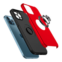 For Apple iPhone 11 Rubberized Dual Layer Magnetic Ring Stand Hybrid Phone Case