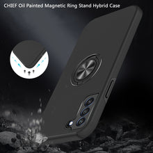 For Samsung Galaxy S22 CHIEF Oil Painted Magnetic Ring Stand Hybrid Case Cover