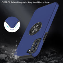 For Samsung Galaxy S22 CHIEF Oil Painted Magnetic Ring Stand Hybrid Case Cover