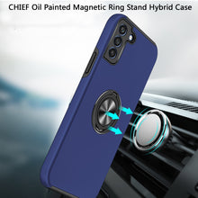 For Samsung Galaxy S22 CHIEF Oil Painted Magnetic Ring Stand Hybrid Case Cover