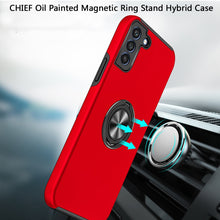 For Samsung Galaxy S22 Plus CHIEF Oil Painted Magnetic Ring Stand Hybrid Case