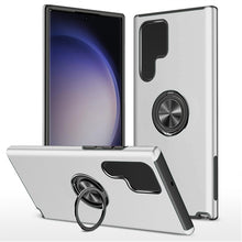 For Samsung Galaxy S24+ Plus Case Rubberized Dual Layer Magnetic Ring Stand
