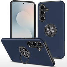 For Samsung S25 FE Case Rubber Dual Layer Magnetic RingStand + Tempered Glass