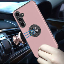 For Samsung S25 FE Case Rubber Dual Layer Magnetic RingStand + Tempered Glass
