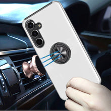 For Samsung S25 FE Case Rubber Dual Layer Magnetic RingStand + Tempered Glass