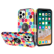 For iPhone 14 PRO Case Sketch Design Hybrid Magnetic Ring Stand Phone Cover