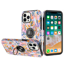 For iPhone 14 PRO Case Sketch Design Hybrid Magnetic Ring Stand Phone Cover