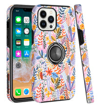 For iPhone 14 PRO Case Sketch Design Hybrid Magnetic Ring Stand Phone Cover