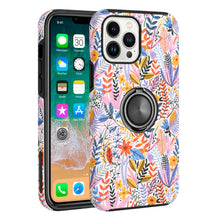 For iPhone 14 PRO Case Sketch Design Hybrid Magnetic Ring Stand Phone Cover