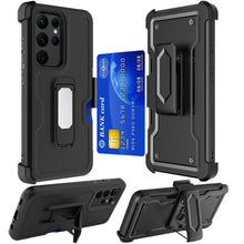 For Samsung S23 Case Card Holder Cover with Holster Clip and built-in Stand