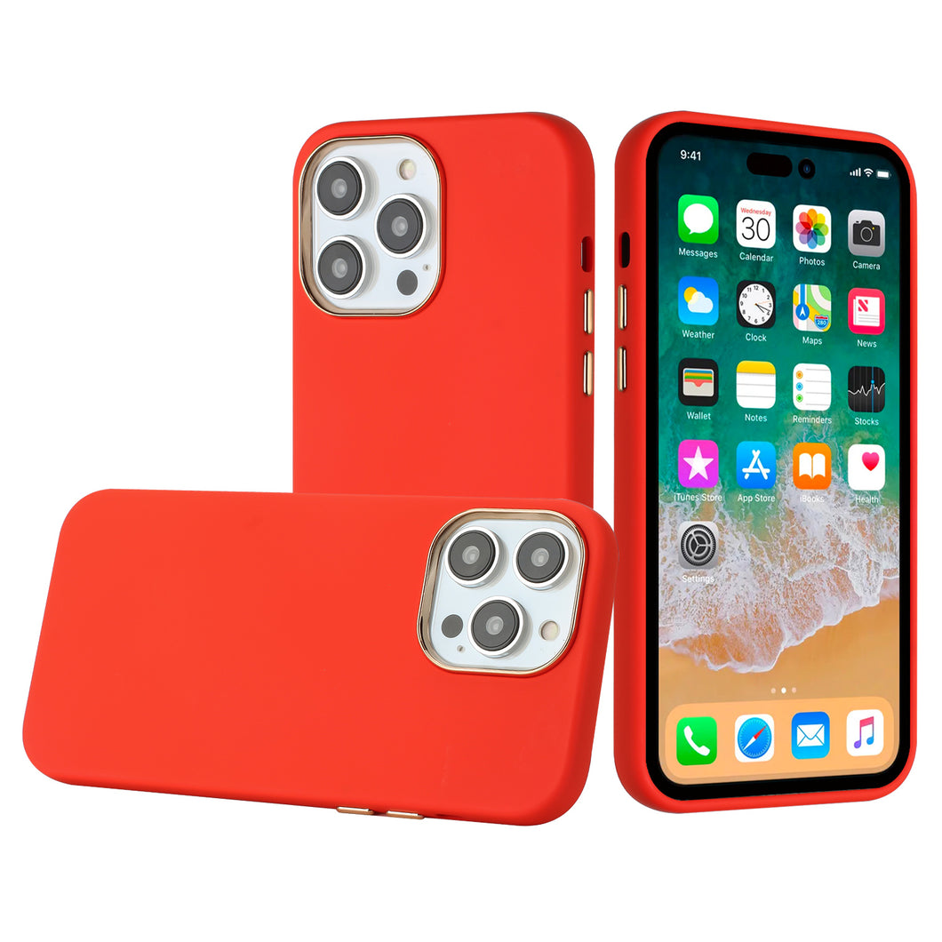 For iPhone 12/12 Pro Case Soft Premium with Chromed buttons + Tempered Glass