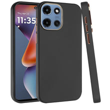 For Moto G 2025 Case Premium Soft Cover with Chrome buttons + Tempered Glass