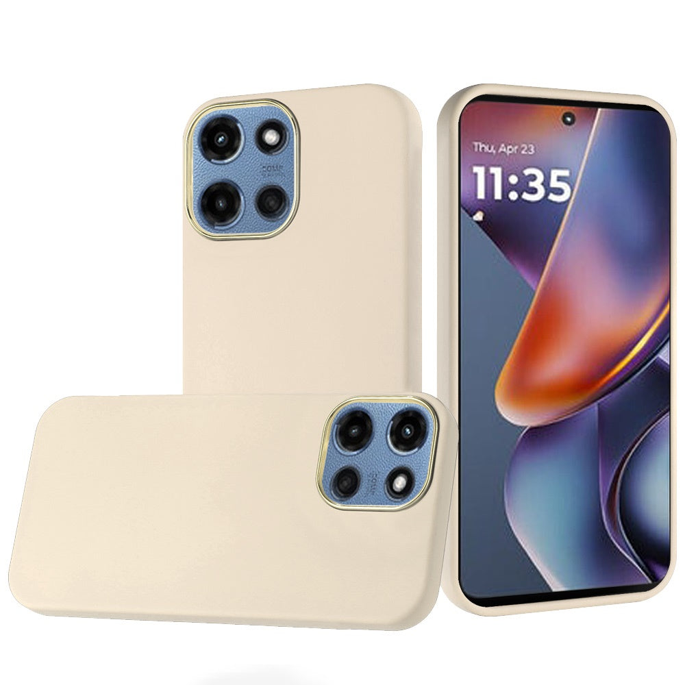 For Moto G 2025 Case Premium Soft Cover with Chrome buttons + Tempered Glass
