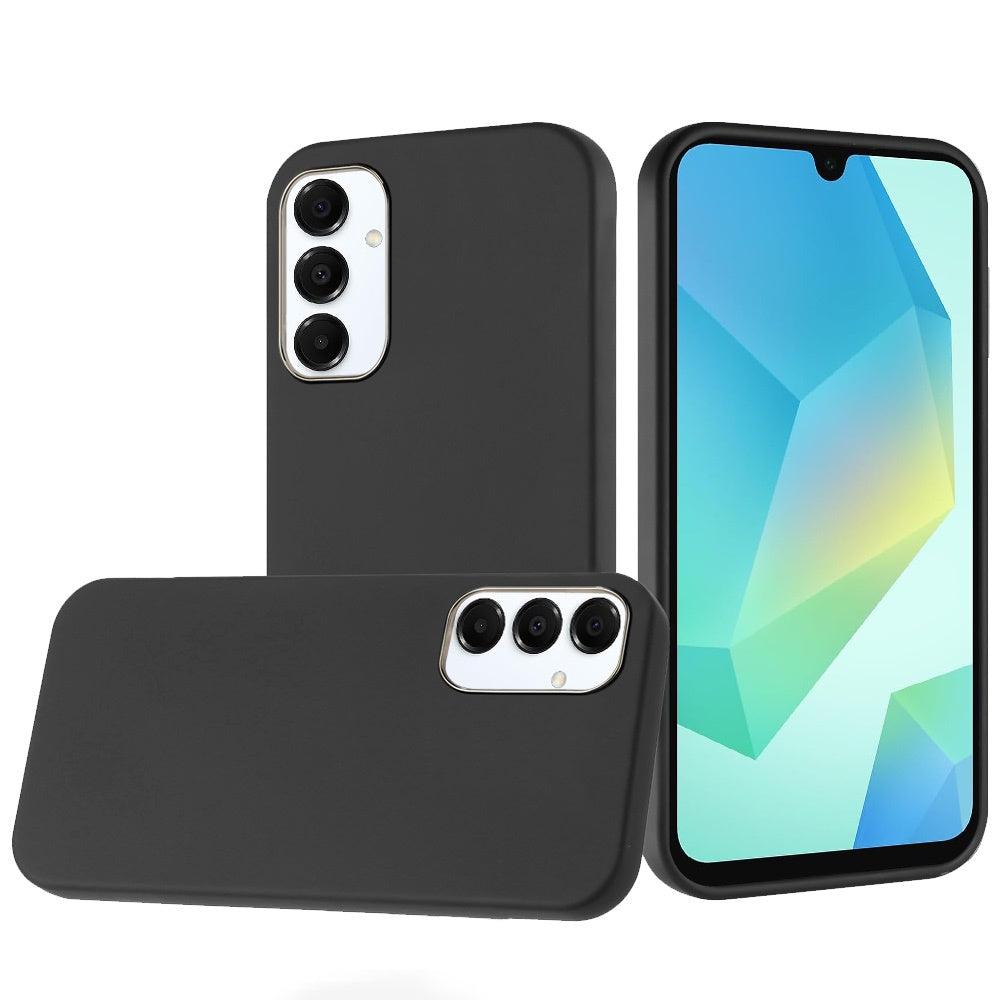 For Samsung A16 5G Case Premium Soft Cover w/ Chrome buttons + Tempered Glass