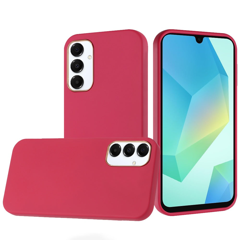 For Samsung A16 5G Case Premium Soft Cover w/ Chrome buttons + Tempered Glass