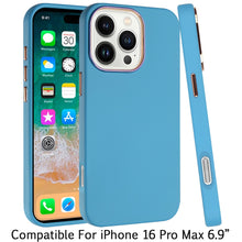 For iPhone 16 PRO MAX Case Premium Soft Cover w/ Chrome buttons + Tempered Glass