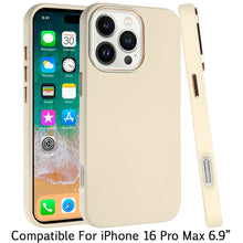 For iPhone 16 PRO MAX Case Premium Soft Cover w/ Chrome buttons + Tempered Glass