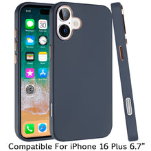 For iPhone 16 Plus 6.7in Case Premium Soft Cover Chrome buttons + Tempered Glass