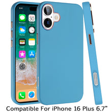 For iPhone 16 Plus 6.7in Case Premium Soft Cover Chrome buttons + Tempered Glass