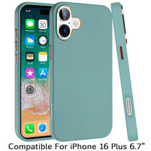 For iPhone 16 Plus 6.7in Case Premium Soft Cover Chrome buttons + Tempered Glass