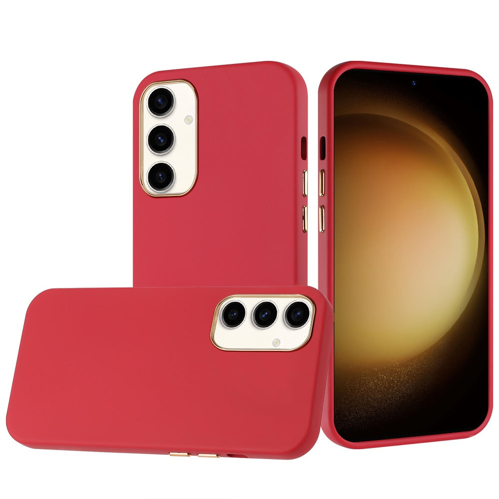 For Samsung Galaxy S24 FE Case Soft Premium Phone Cover with Chromed buttons