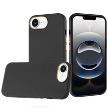 For iPhone 16e Case Soft Premium Slim Cover w/ Chromed buttons + Tempered Glass