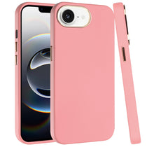 For iPhone 16e Case Soft Premium Slim Cover w/ Chromed buttons + Tempered Glass