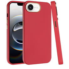 For iPhone 16e Case Soft Premium Slim Cover w/ Chromed buttons + Tempered Glass
