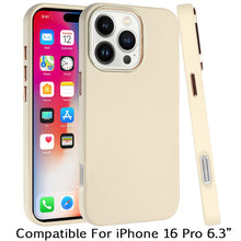 For iPhone 16 Pro 6.3in Case Premium Soft Cover Chrome buttons + Tempered Glass