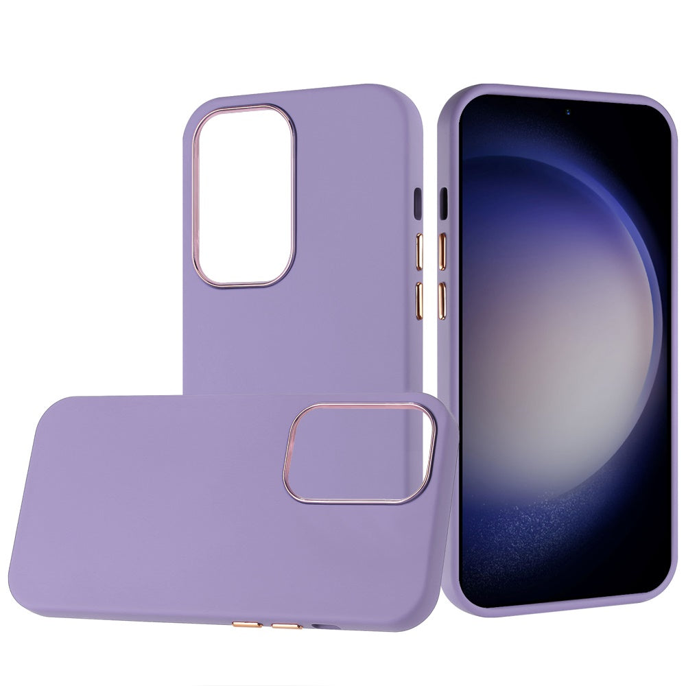 For Samsung Galaxy S24 Case Soft Premium Phone Cover with Chromed buttons