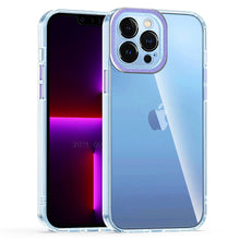 For Apple iPhone 11 Clear Hybrid with Color Metal Buttons and Raised Camera Lip