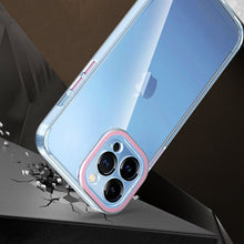 For Apple iPhone 11 Clear Hybrid with Color Metal Buttons and Raised Camera Lip