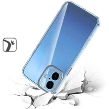 For iPhone 16 6.1inch Case Clear Hybrid Cover w/ Color Buttons + Tempered Glass